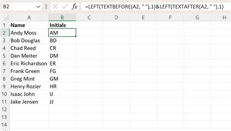 How To Extract Initials From Name In Excel