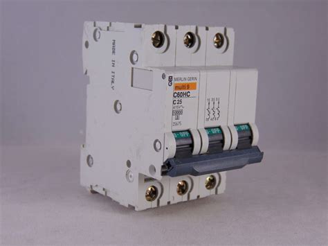 Merlin Gerin MCB 25 Triple Pole 3 Phase Breaker Type C 25A C60HC325