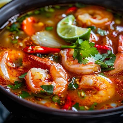 Premium Photo Tom Yum Traditional Red Sour Thai Soup Hot Chili Tom Yam With Squid Shrimps Red