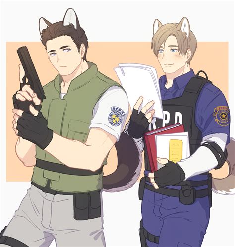 Leon S Kennedy And Chris Redfield Resident Evil And 2 More Drawn By