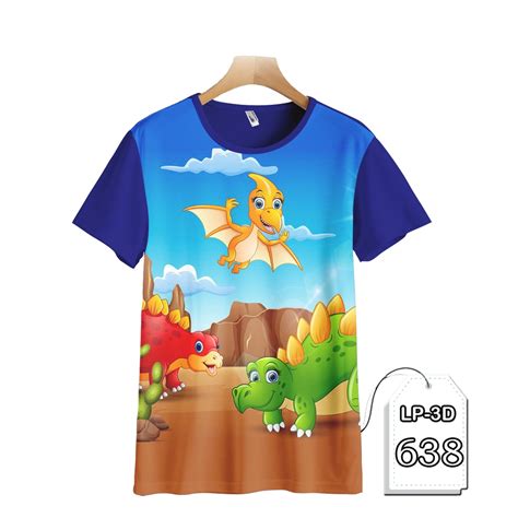 Jual KAOS DINO CARTOON FULL PRINTING KAOS T SHIRT ANAK DAN DEWASA 3D