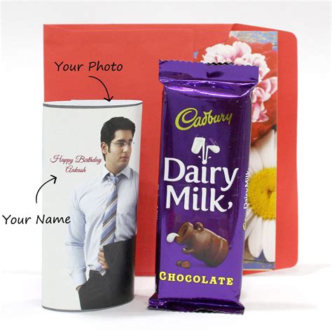 Cadbury Dairy Milk in Personalized Happy Birthday Wrapper & Card