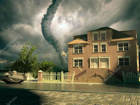 tornado   house stock photo  vicnt