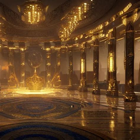 KREA Golden And Luxurious Palace Of Asgard Interior 8k Hd Concept