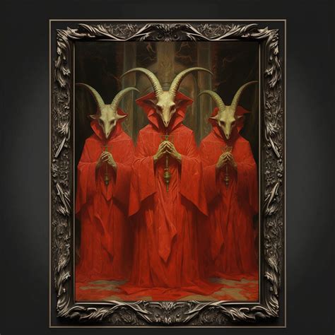 Baphomet Cult Oil Painting Artwork. Gothic Prints. Devil - Etsy