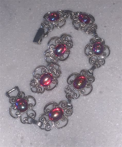 Rare Dragons Breath Cabochon Bracelet And Earrings Set Gem