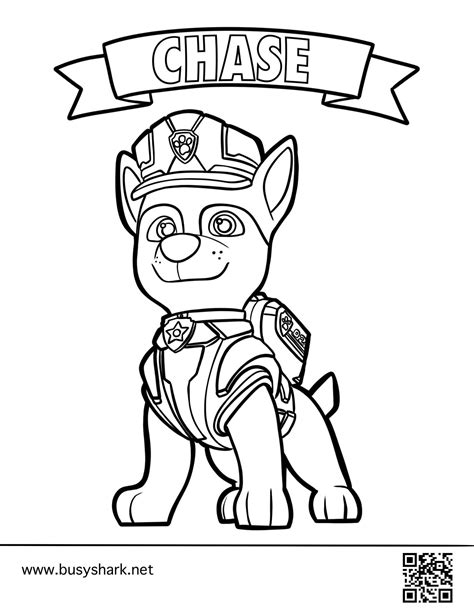 Paw patrol Chase free coloring page - Busy Shark