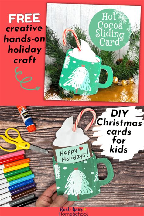 DIY Christmas Cards for Kids: Cute Hot Cocoa Mugs (Free Set)