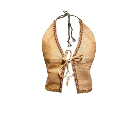 PARVATI Nude Leather Halter Top Etsy