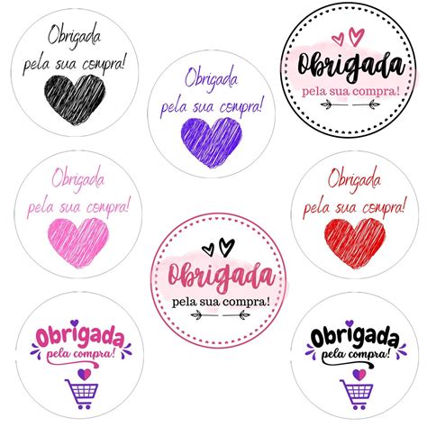 Obrigada Pela Sua Compra - 50 Adesivo Obrigada Pela Sua Compra - Agradecimento ao Cliente Obrigado ...