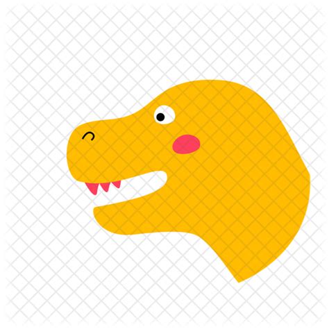 Dinosaur Face Icon Download In Flat Style