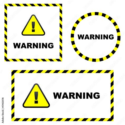 Warning vector label. Vector template. Stock Vector | Adobe Stock