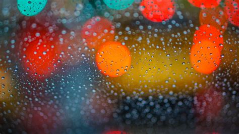 Bokeh Rain Drops On Glass 5k Wallpapers Hd Wallpapers Id 25975