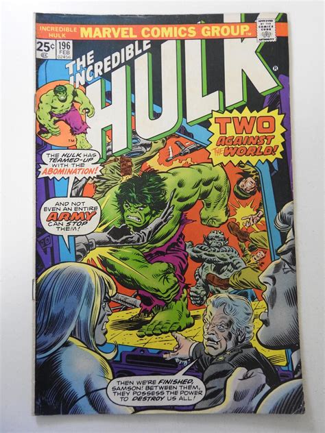 The Incredible Hulk Vg Condition Mvs Intact Comic Books