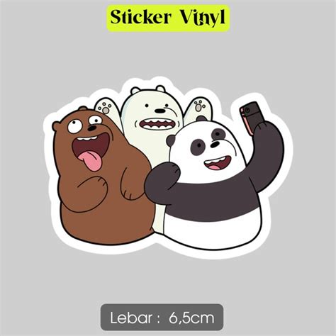 Jual Stiker We Bare Bears Selfie Sticker Vinyl Satuan Anti Air Kab