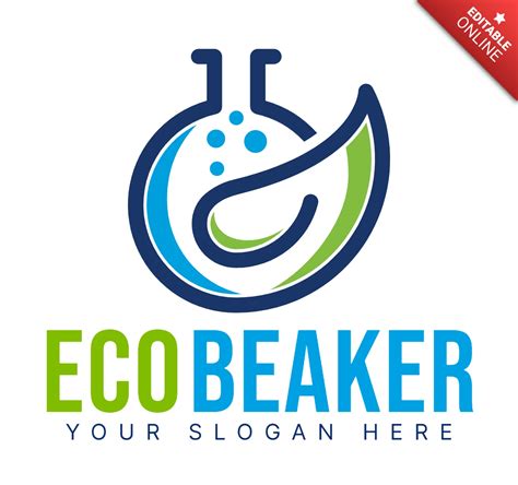 Eco Beaker Colorful Logo Design Template Free Design Template