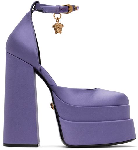 Versace Purple Medusa Aevitas Platform Heels Ssense