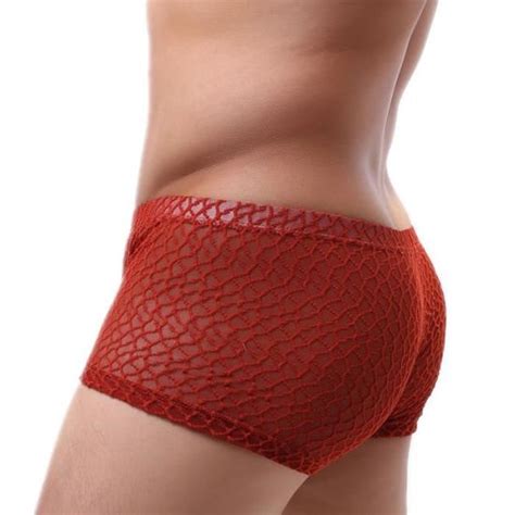 Boxer Shorty Boxer Sexy En Dentelle Pour Homme Sous V Tement Respirant