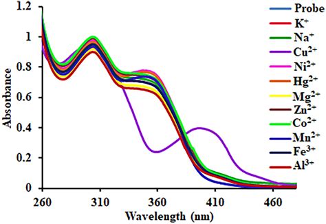 UV Vis spectra of probe BDP 10 μM in DMSO H2O 1 9 v v 50 mM