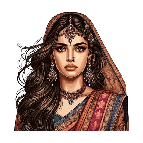 Premium Vector Beautiful Indian Woman In Sari Model Indian Woman