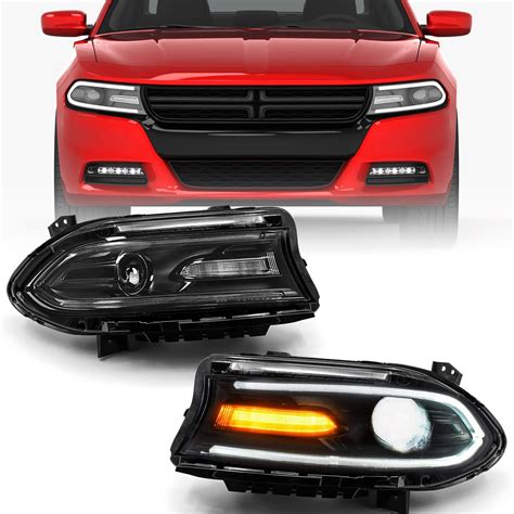 Halogen Model Headlights Assembly Compatible With Dodge Charger