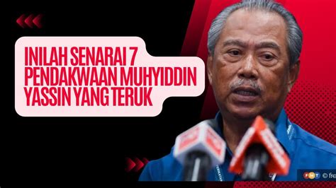 Inilah Senarai Pendakwaan Terkini Muhyiddin Yassin Benyak Tuduhan Rm