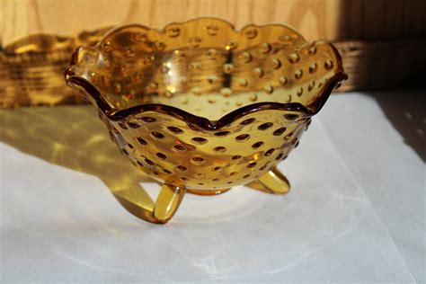 Vintage Amber Glass Bowl Etsy