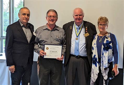 Four Members Of The Community Receive Their Paul Harris Awards At The