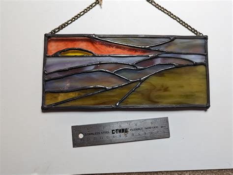 Stained Glass Smoky Mountain Sunset Panel Etsy