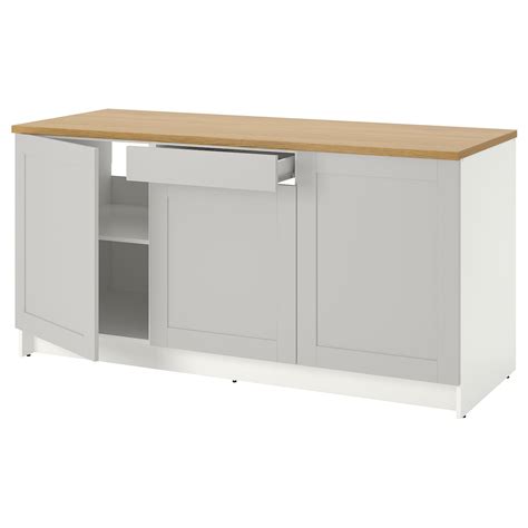 KNOXHULT Base cabinet with doors and drawer - gray - IKEA