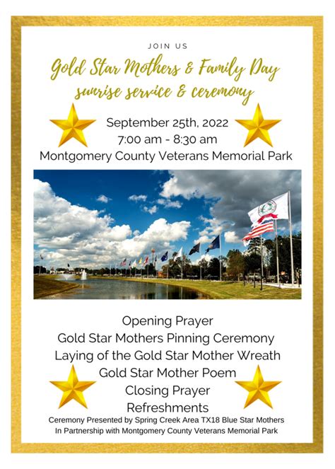 Gold Star Moms And Families To Be Honored Sept At Sunrise Service