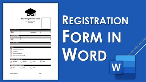 How To Create A Registration Form In Word Youtube