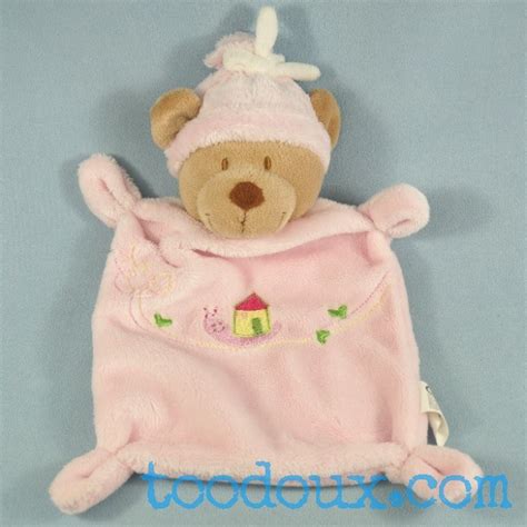 Toodoux Sp Cialiste En Sos Doudou Ours Plat Nicotoy Rose Escargot