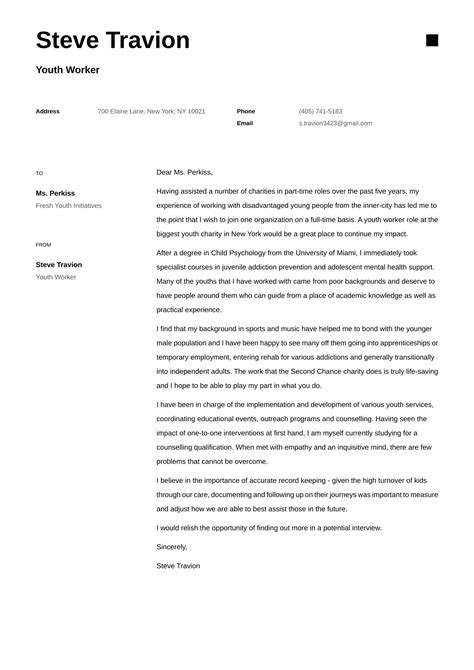 Youth Worker Cover Letter Examples Expert Tips Free Resume Io