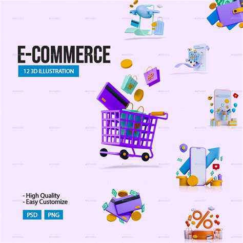 E Commerce D Illustration Icon Graphics Graphicriver