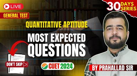 Cuet General Test Most Expected Questions Quantitative Aptitude