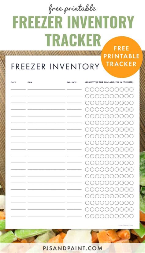 Free Printable Freezer Inventory Tracker Pjs And Paint