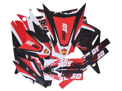 Dekor Sticker Kit schwarz weiß rot matt Derbi Senda 11 17