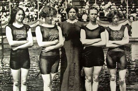 Jenny Fletcher From Leicester Second From Left At The 1912 Stockholm