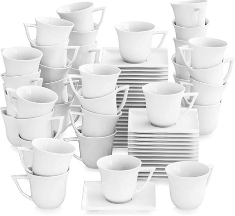 MALACASA Serie Carina 36 TLG Set Cremeweiß Porzellan Kaffeeservice