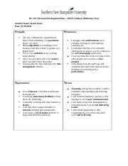 Final Milestone Two Docx OL 125 Personal Development Plan SWOT