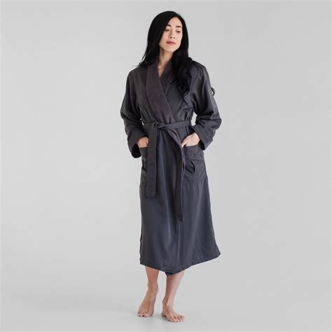 Luxury Spa Robes Classic Terry Cloth Bathrobe Charcoal Grey Luxury Spa Robes