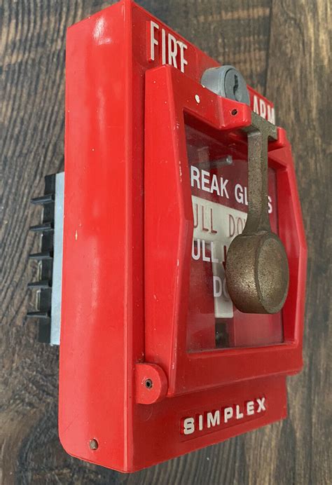 Vintage Simplex 4251 30 Break Glass Fire Alarm Fire Pull Station Rare