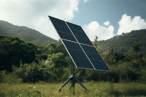 Premium Photo | The solar panel generates green electricity