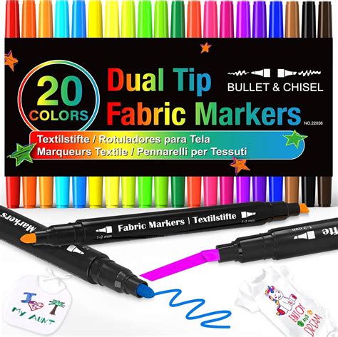 Fabric Markers Permanent For Clothes Dual Tip Fabric Pen