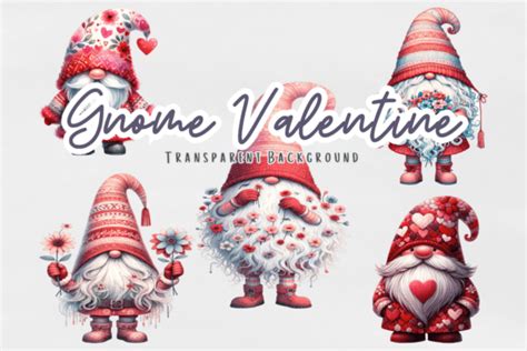 Valentine Gnome Clipart Watercolor Love Graphic By Sasikharn · Creative Fabrica