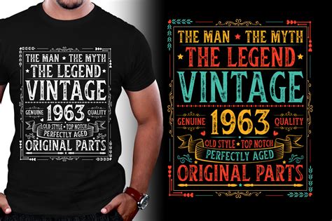 The Man The Myth The Legend Vintage 1963 Graphic By T Shirt Design