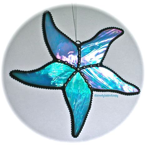 Stained Glass Starfish Suncatcherwispy By Stainedglasswhimsy