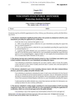 Fillable Online Docs Legis Wisconsin WISCONSIN STATE PUBLIC DEFENDER