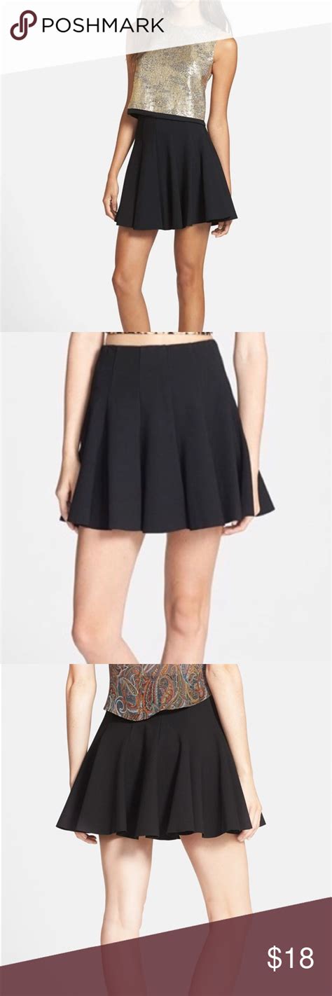 Astr The Label Ponte Knit Pleated Skater Skirt Skater Skirt Fall